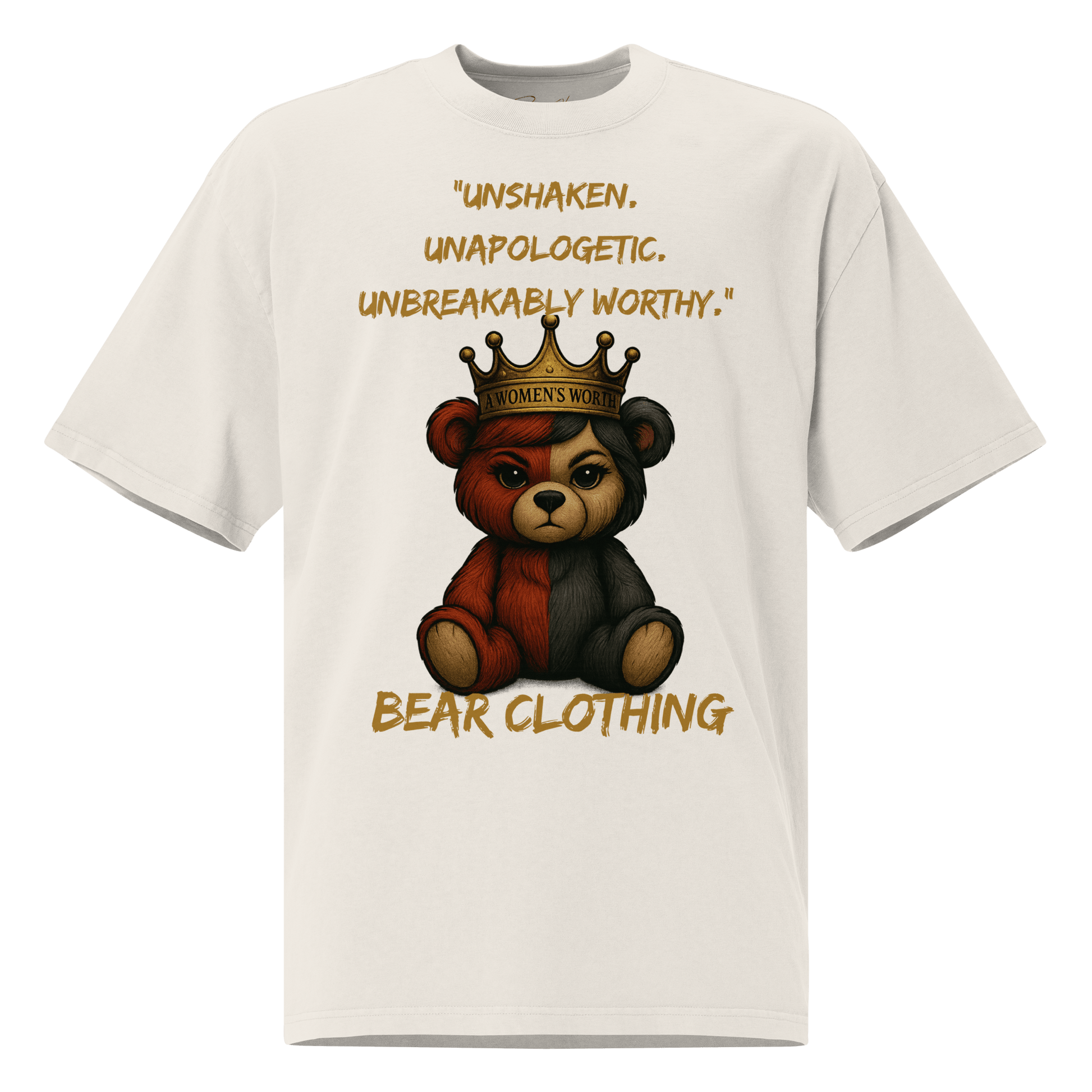 A Women’s Worth Full Body Oversized Faded T-Shirt - Bearclothing