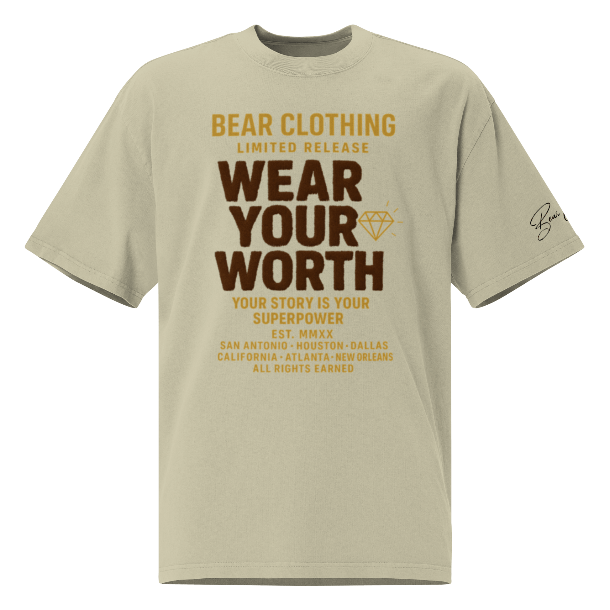 Wear Your Worth Full Body Oversized faded t-shirt - Bearclothing