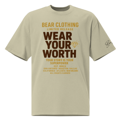 Wear Your Worth Full Body Oversized faded t-shirt - Bearclothing