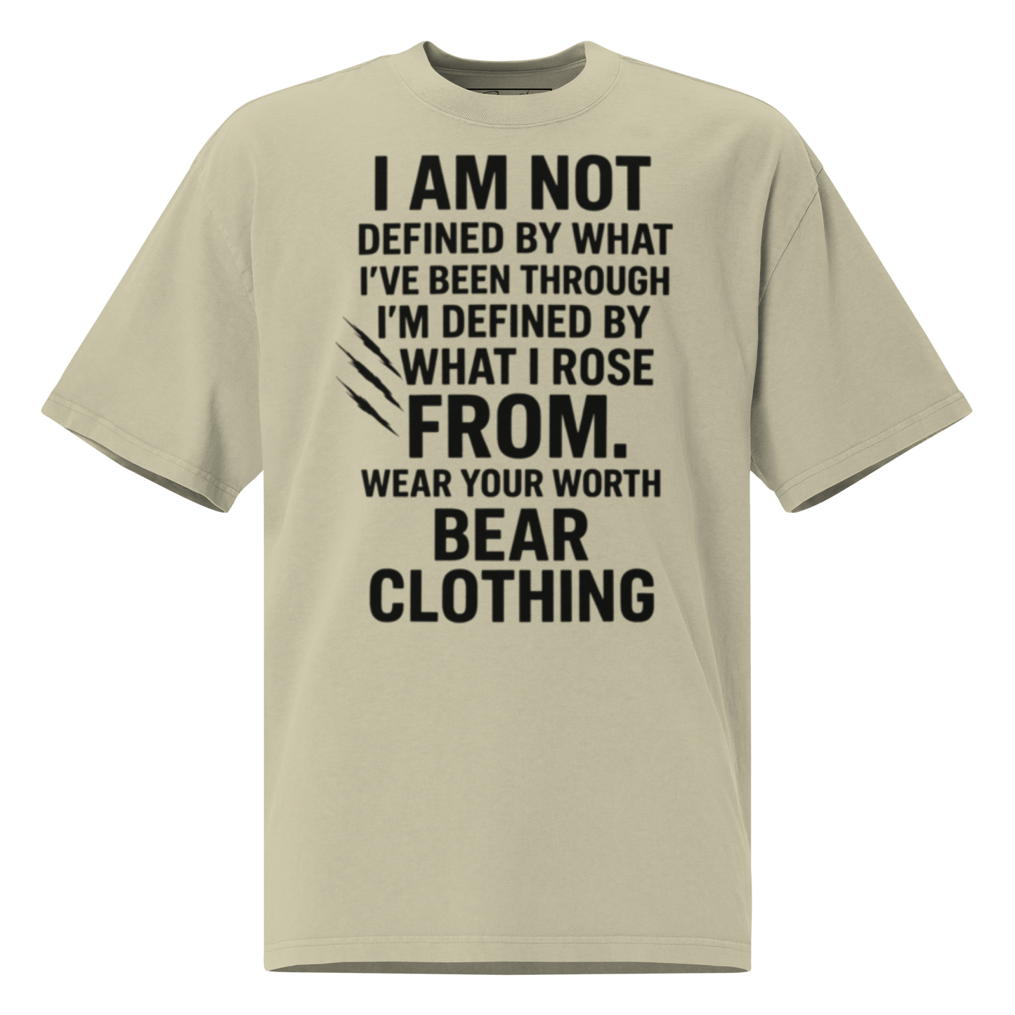 Full Body I Am Not Defined Black Print Oversized faded t-shirt - Bearclothing
