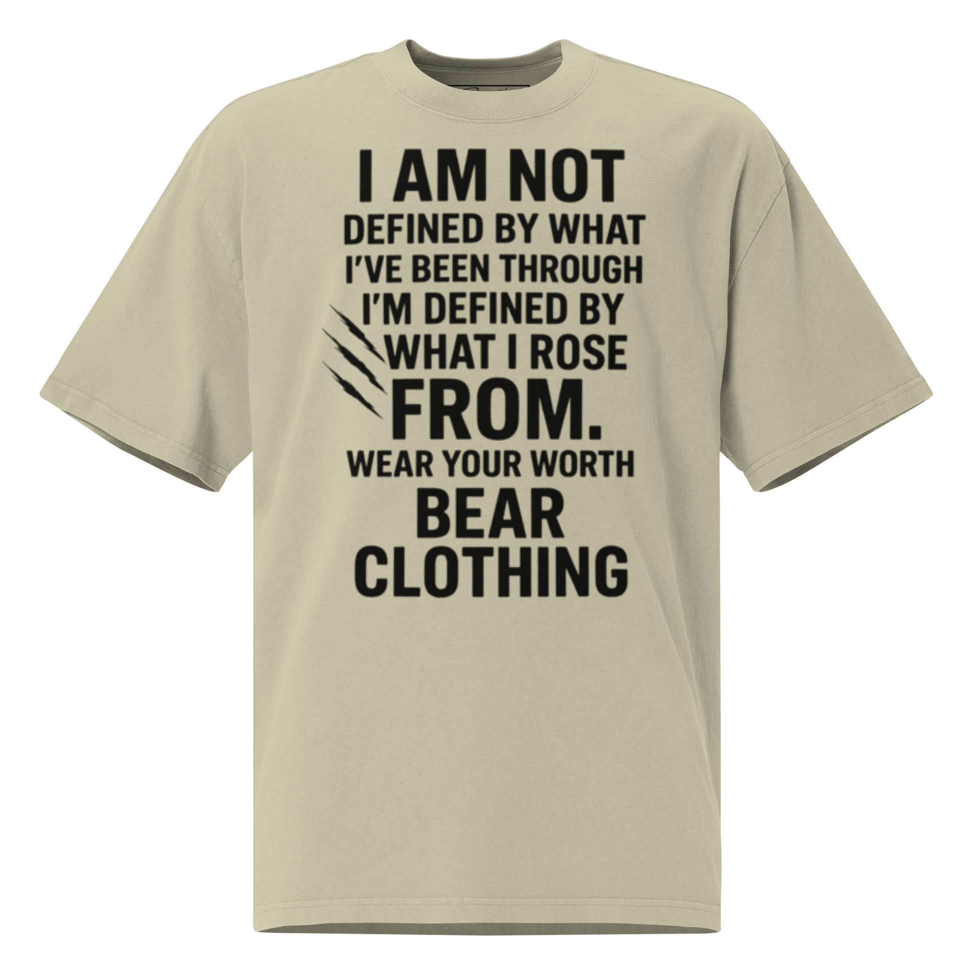 Full Body I Am Not Defined Black Print Oversized faded t-shirt - Bearclothing