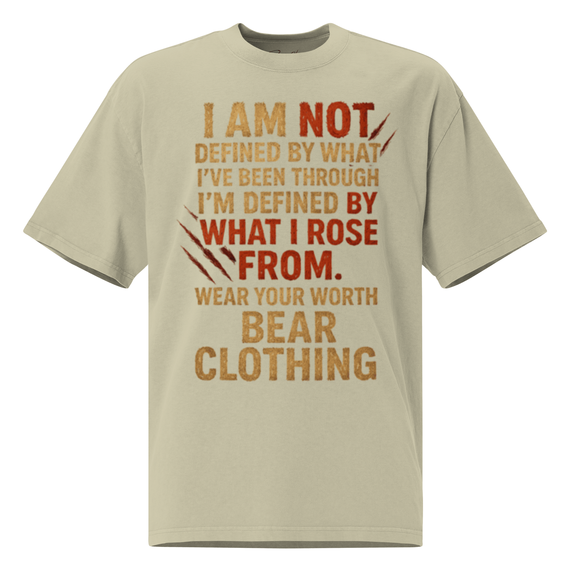 Full Body I Am Not Defined Two Color Print Oversized faded t-shirt - Bearclothing