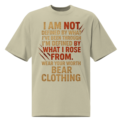 Full Body I Am Not Defined Two Color Print Oversized faded t-shirt - Bearclothing
