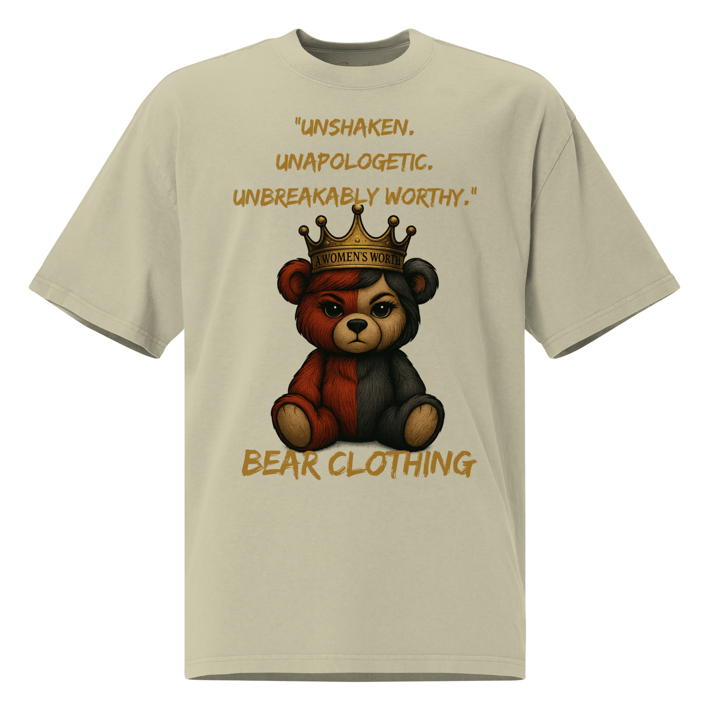 A Women’s Worth Full Body Oversized Faded T-Shirt - Bearclothing