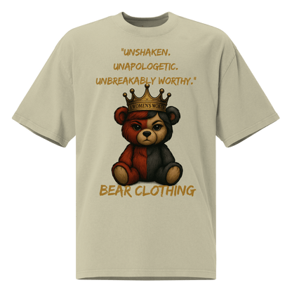A Women’s Worth Full Body Oversized Faded T-Shirt - Bearclothing