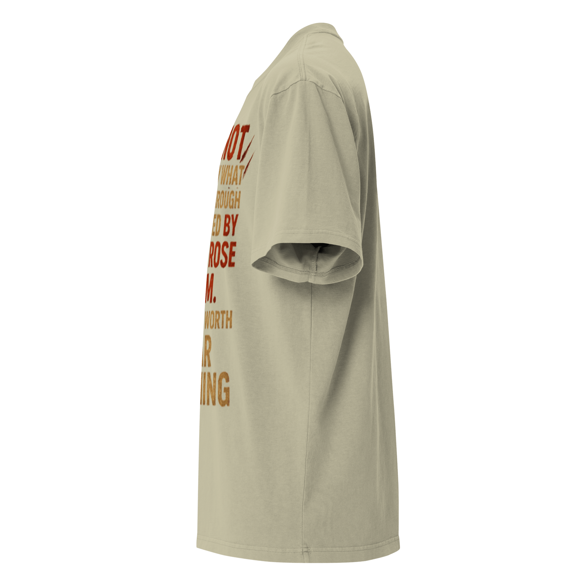 Full Body I Am Not Defined Two Color Print Oversized faded t-shirt - Bearclothing