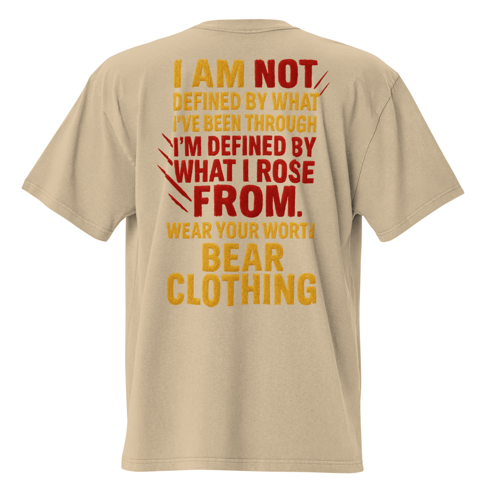 A Women’s Worth With Back Full Body Quote Oversized Faded T-Shirt - Bearclothing