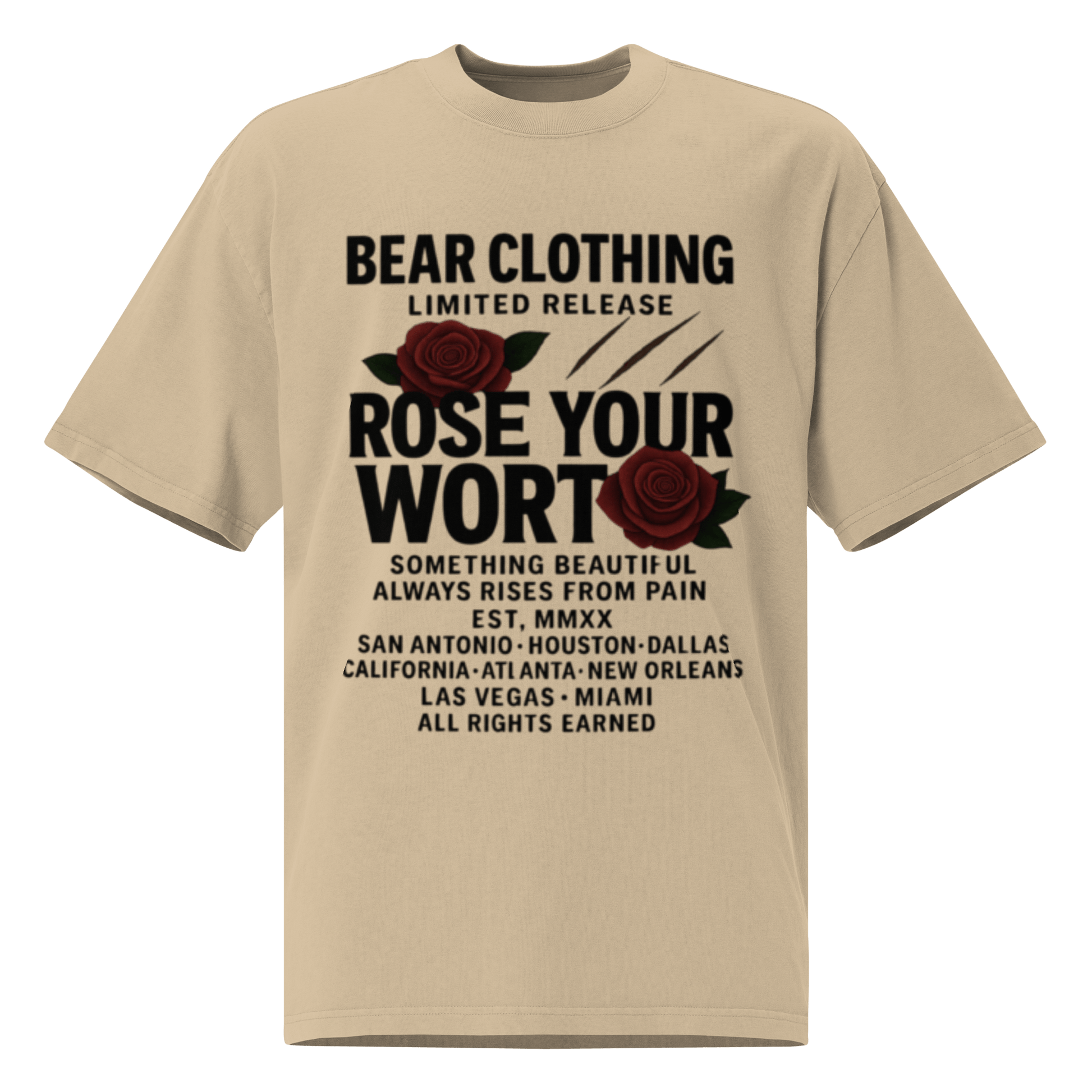 Oversized Black Print Full body Wear Your Worth faded t-shirt - Bearclothing