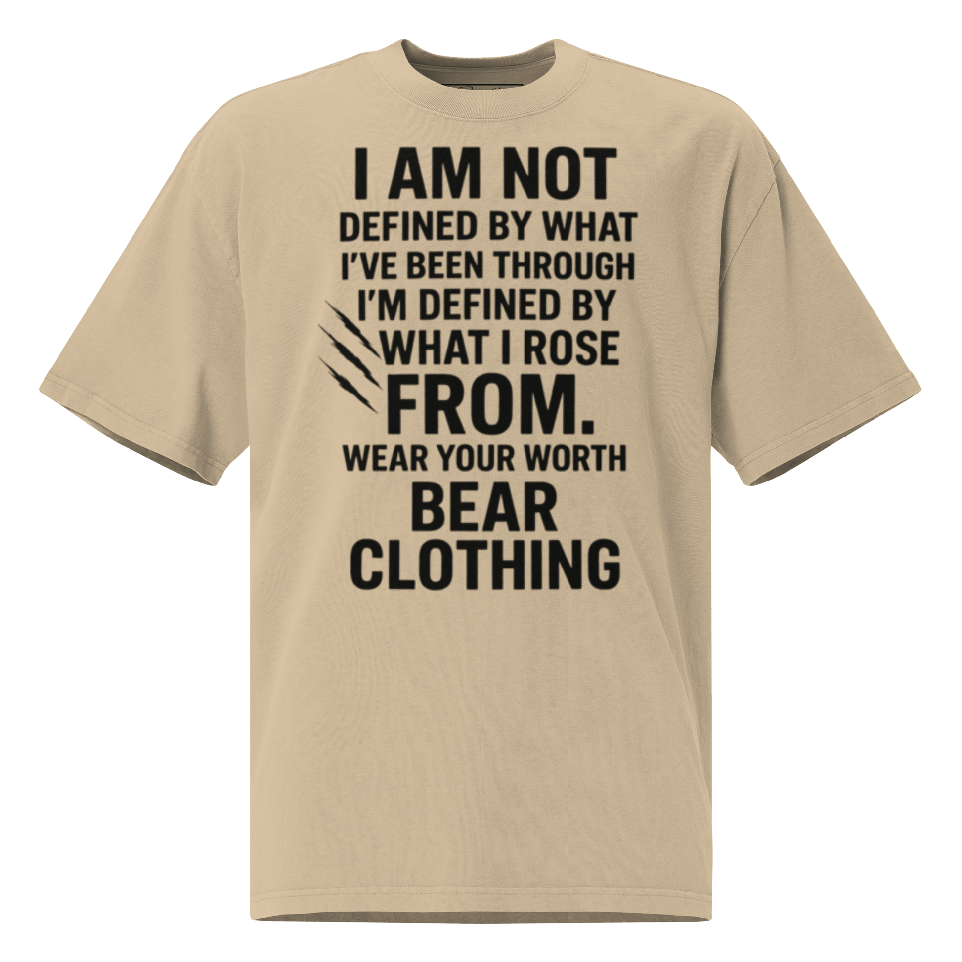 Full Body I Am Not Defined Black Print Oversized faded t-shirt - Bearclothing