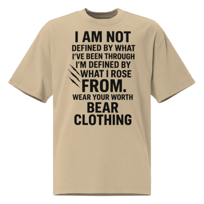 Full Body I Am Not Defined Black Print Oversized faded t-shirt - Bearclothing