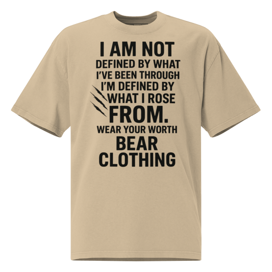 Full Body I Am Not Defined Black Print Oversized faded t-shirt - Bearclothing