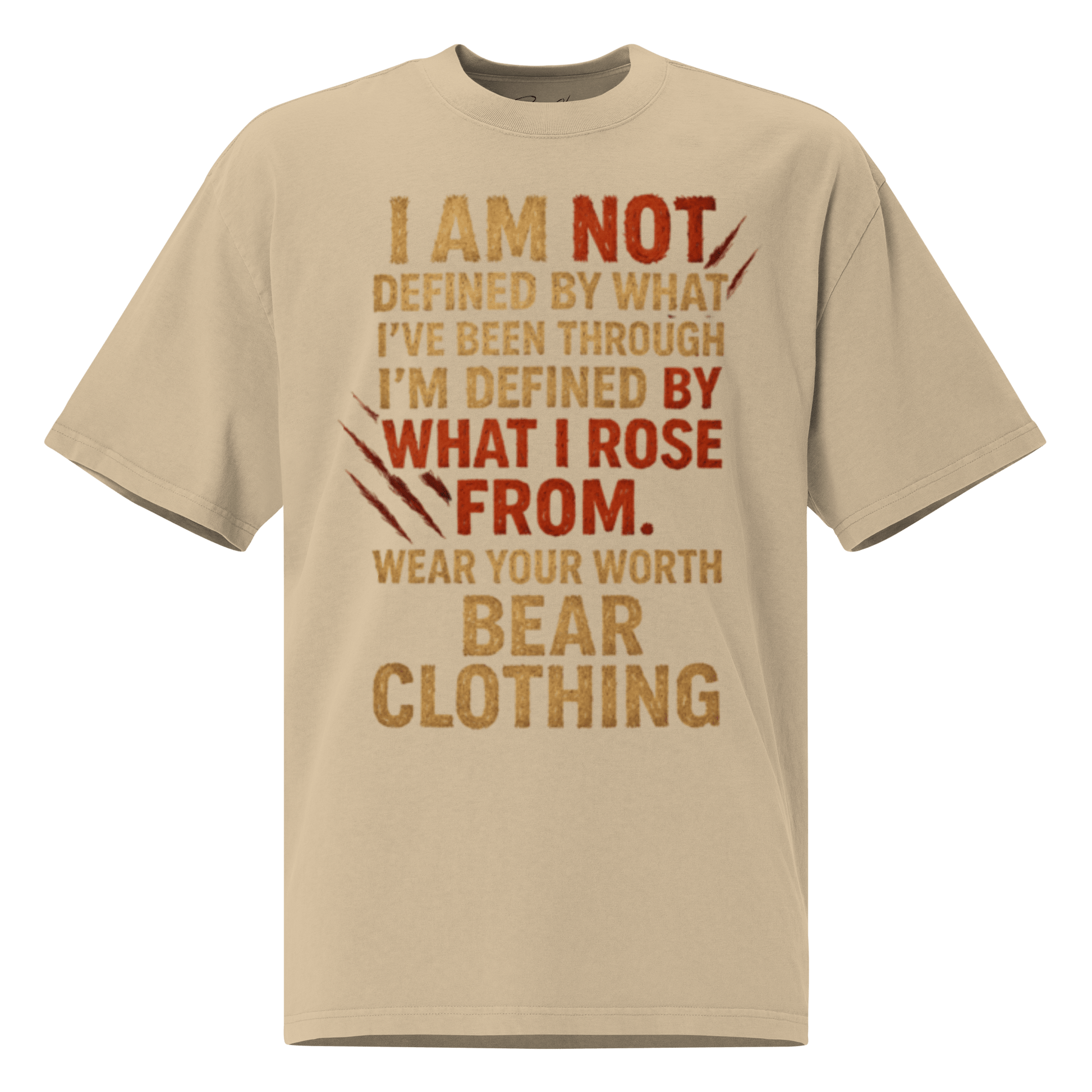 Full Body I Am Not Defined Two Color Print Oversized faded t-shirt - Bearclothing