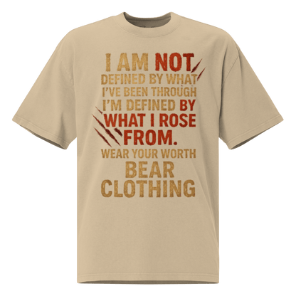Full Body I Am Not Defined Two Color Print Oversized faded t-shirt - Bearclothing