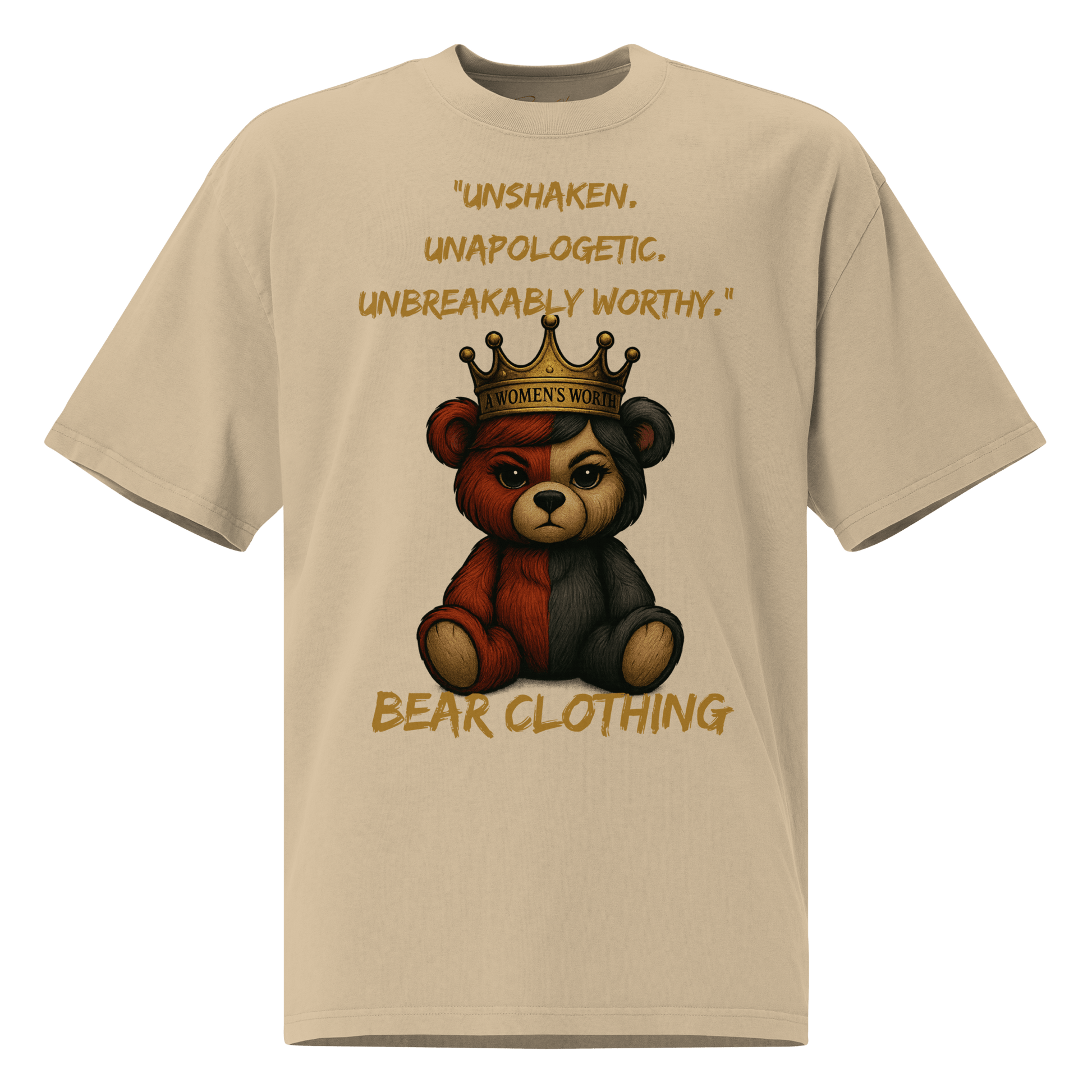 A Women’s Worth Full Body Oversized Faded T-Shirt - Bearclothing