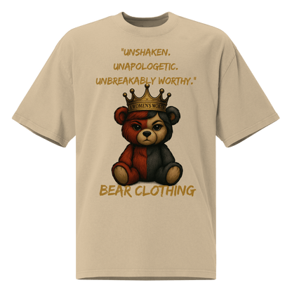 A Women’s Worth Full Body Oversized Faded T-Shirt - Bearclothing