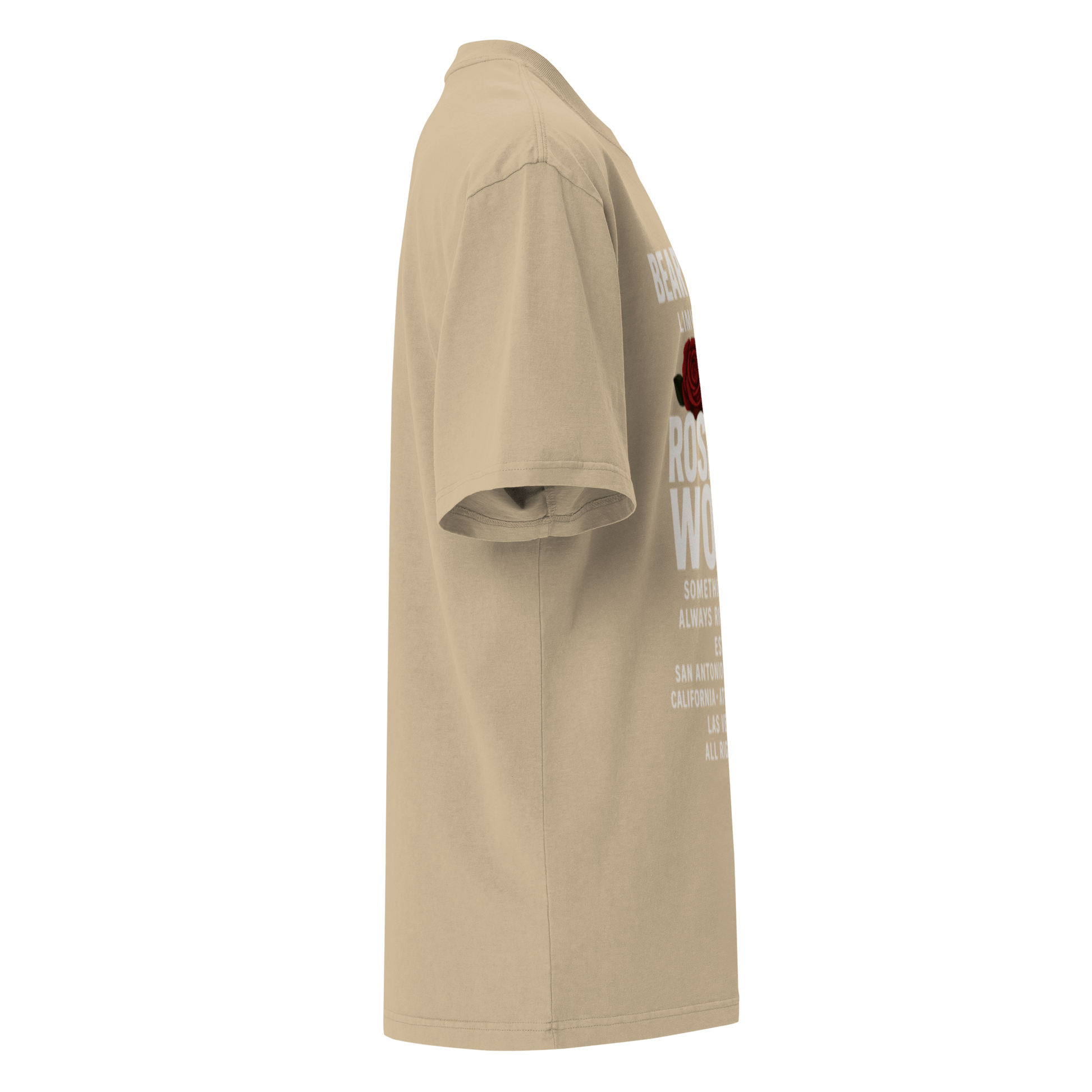 White Full Body Print Wear Your Worth Oversized Pump Cover faded t-shirt - Bearclothing