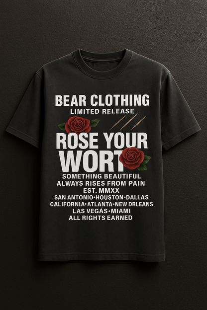 White Full Body Print Wear Your Worth Oversized Pump Cover faded t-shirt - Bearclothing