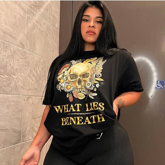 25$ unisex what lies beneath premium tee - Bearclothing