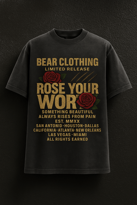 Oversized Full Body Brown Print Wear Your Worth faded t-shirt - Bearclothing