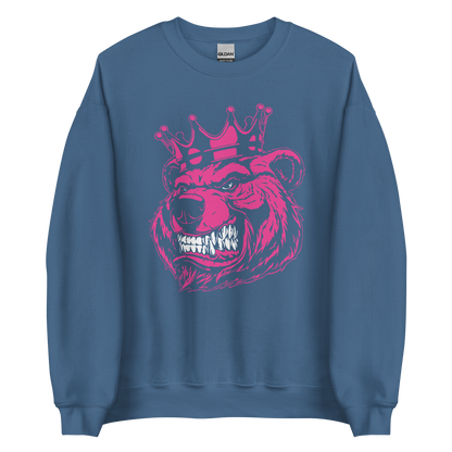 Pink Print Bear with Crown Sweatshirt
