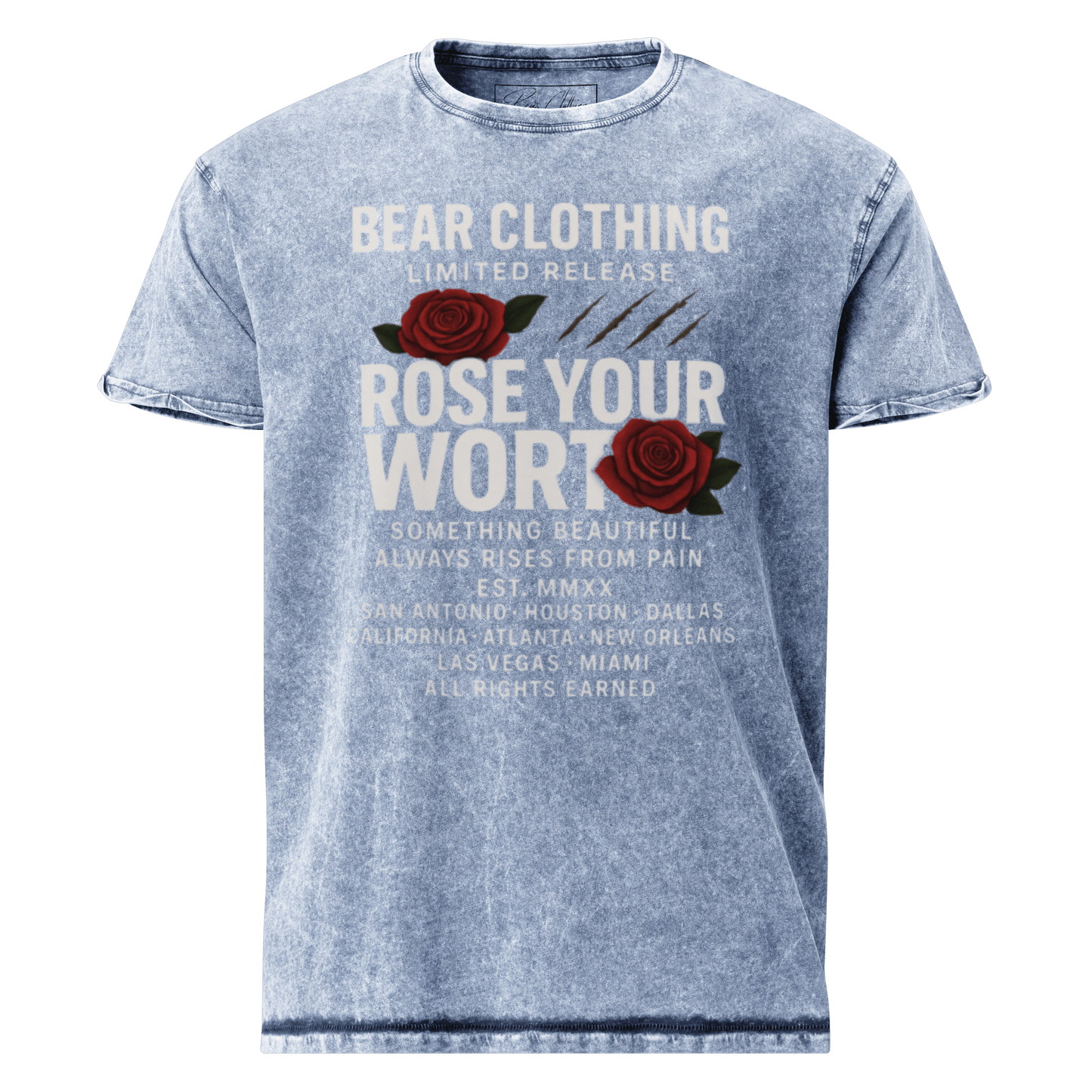 White Full body Wear Your Worth Denim Pump Cover T-Shirt - Bearclothing