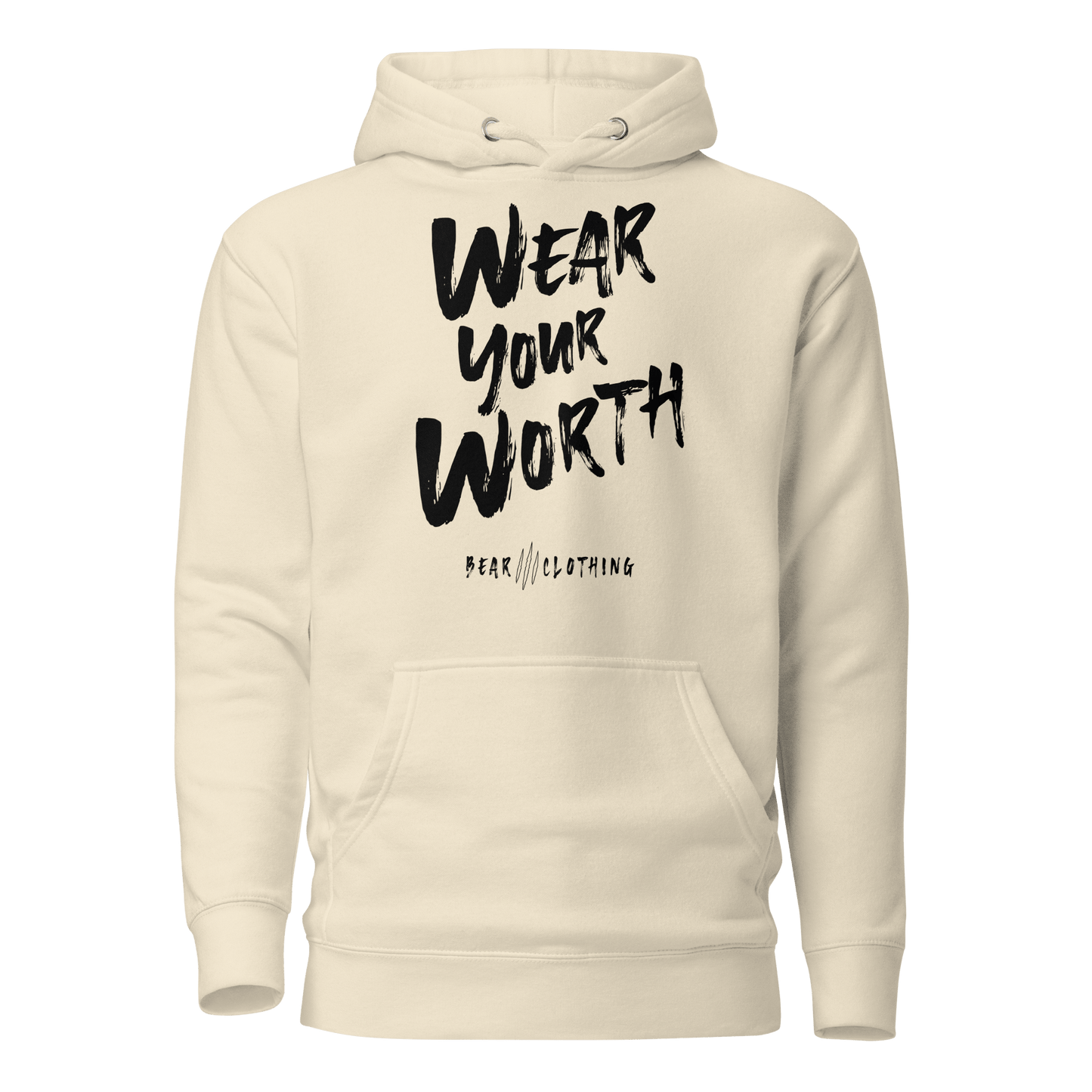 Fall Wear Your Worth Black Print Unisex Hoodie - Bearclothing