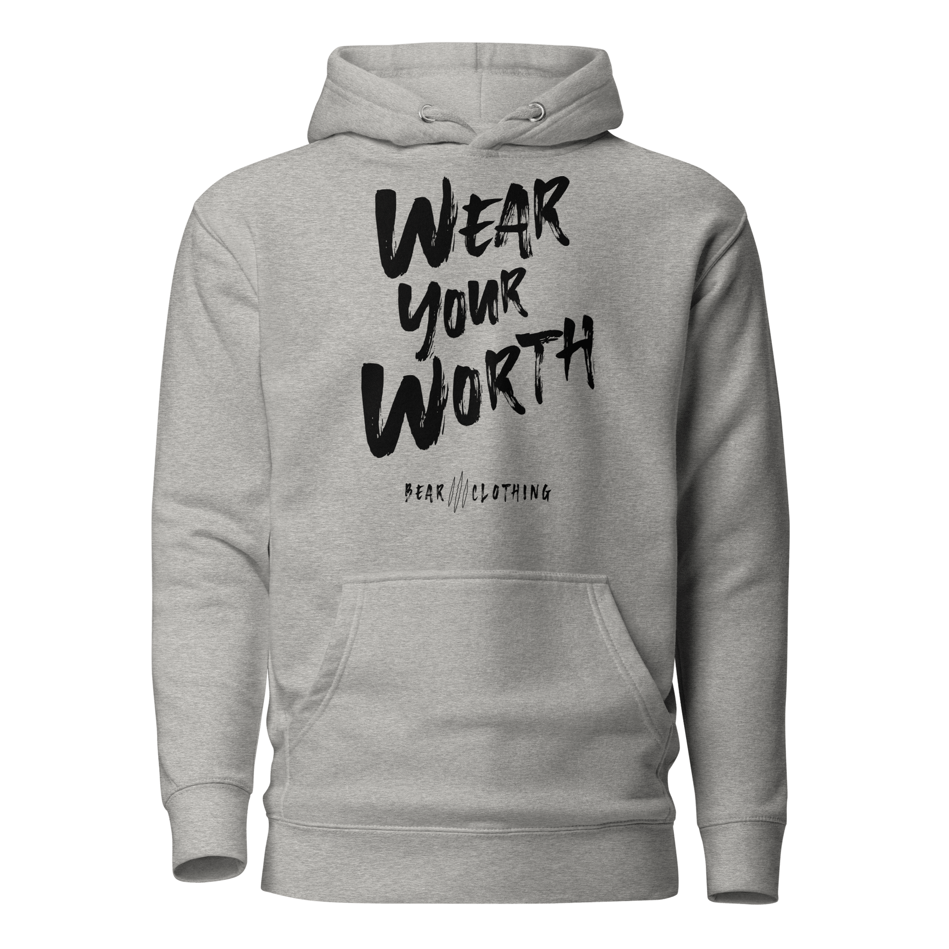 Fall Wear Your Worth Black Print Unisex Hoodie - Bearclothing