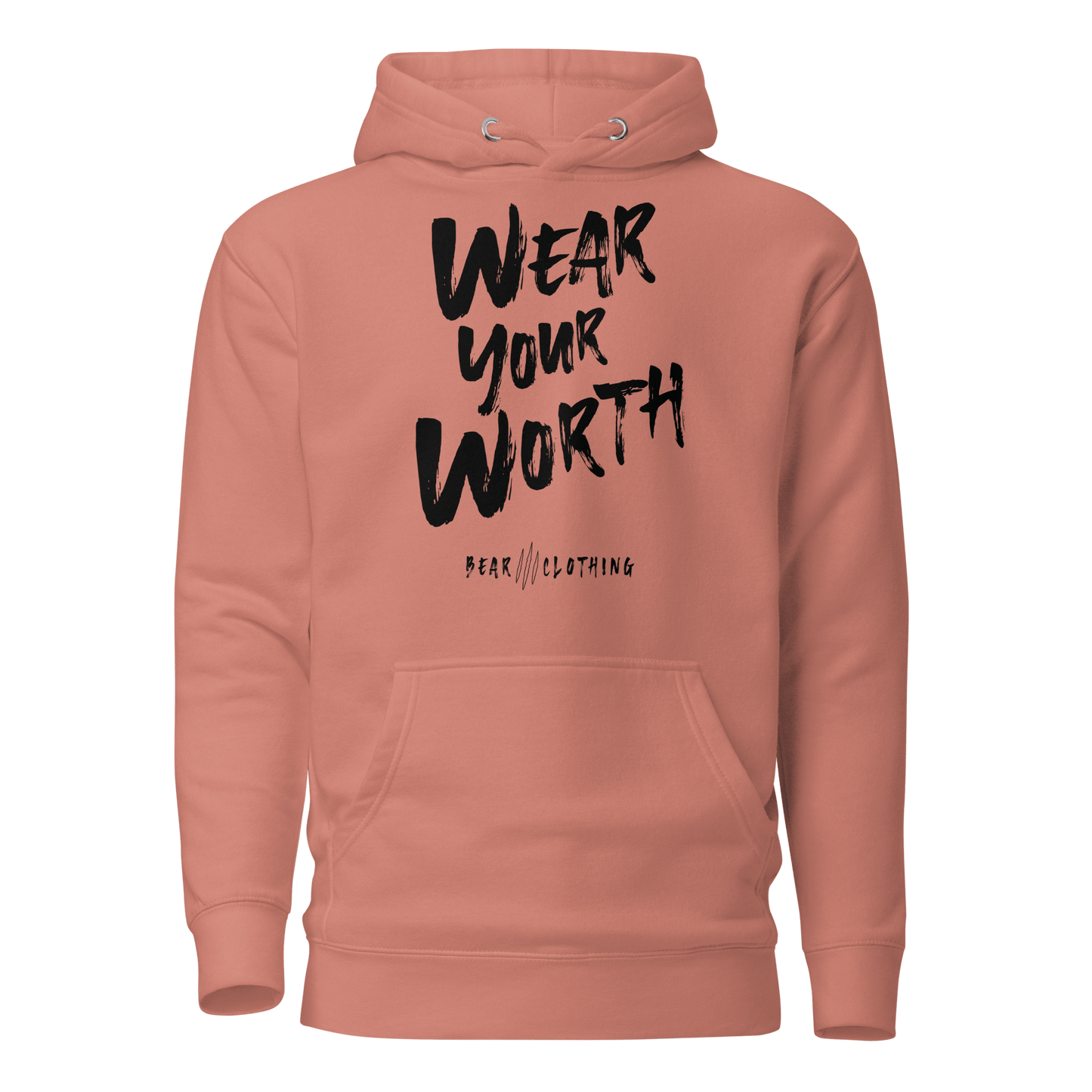 Fall Wear Your Worth Black Print Unisex Hoodie - Bearclothing