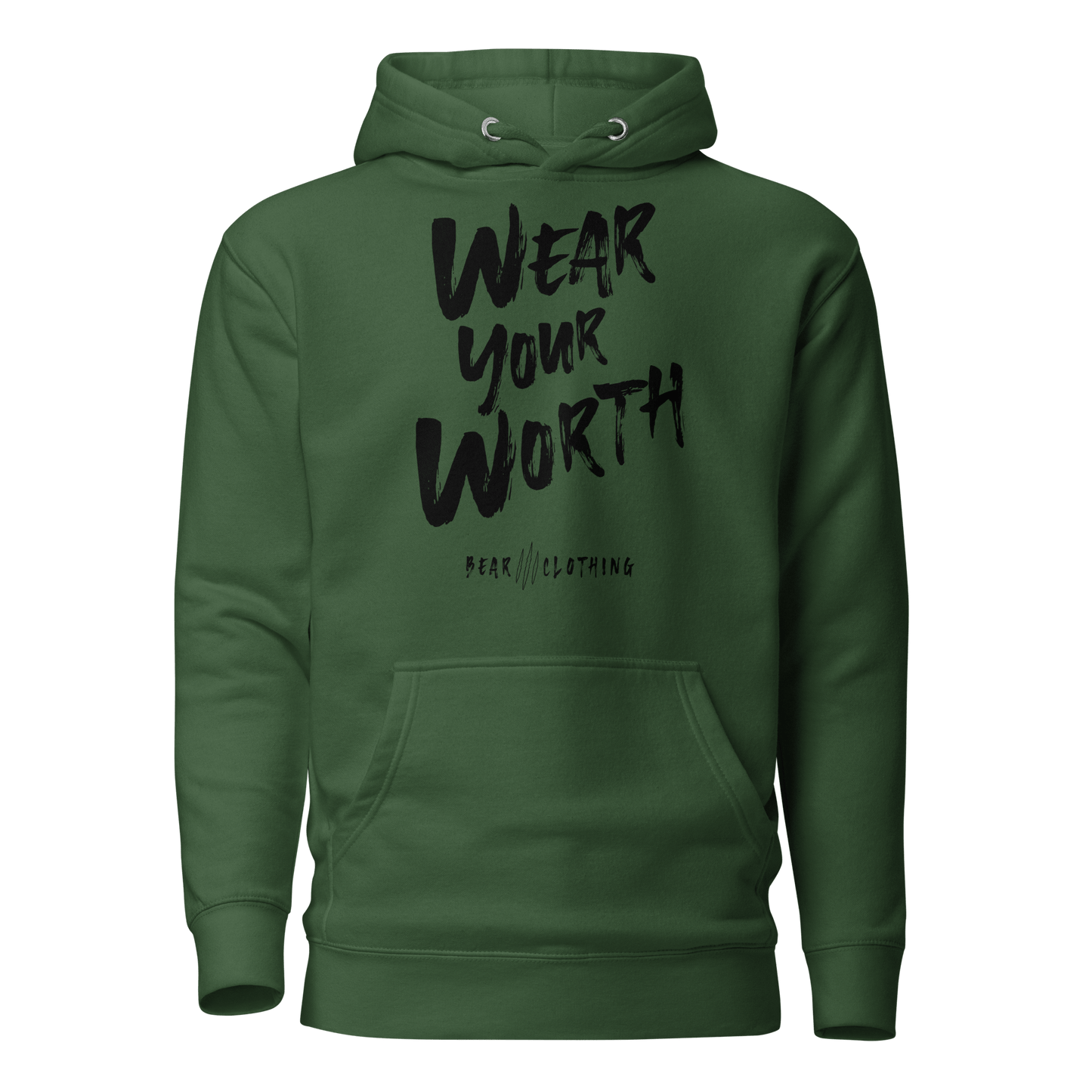 Fall Wear Your Worth Black Print Unisex Hoodie - Bearclothing