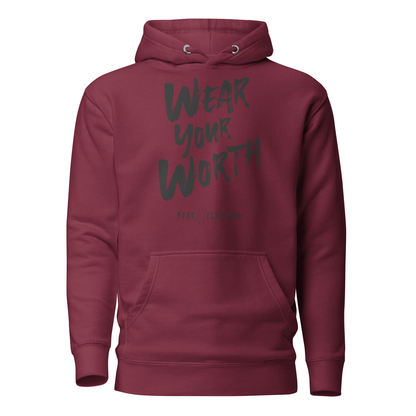Fall Wear Your Worth Black Print Unisex Hoodie - Bearclothing