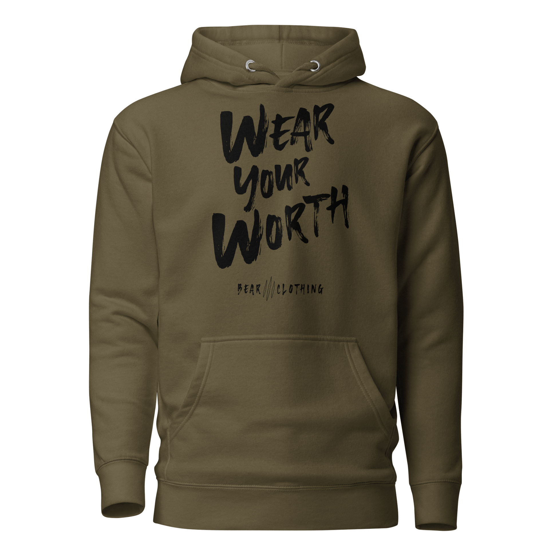 Fall Wear Your Worth Black Print Unisex Hoodie - Bearclothing