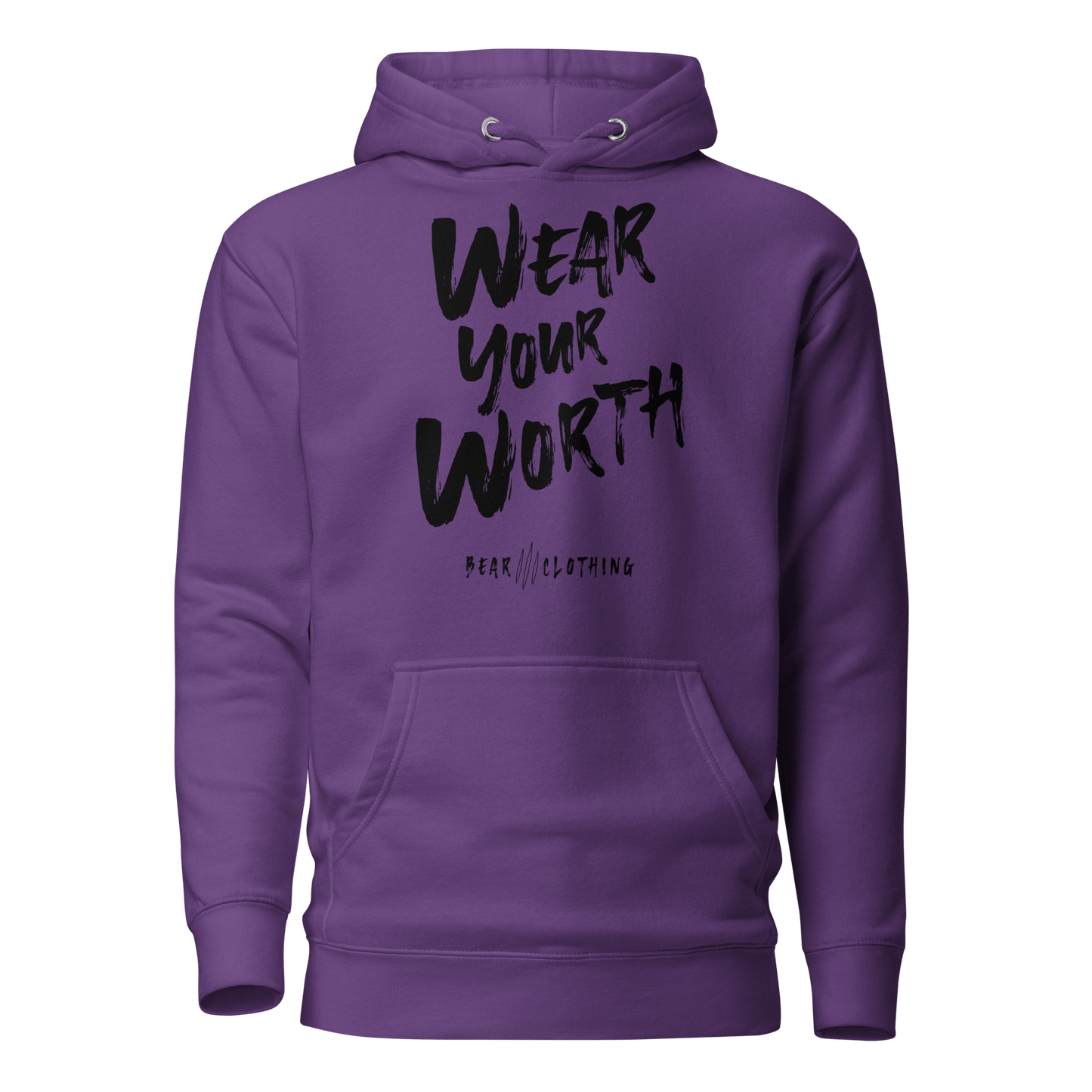 Fall Wear Your Worth Black Print Unisex Hoodie - Bearclothing