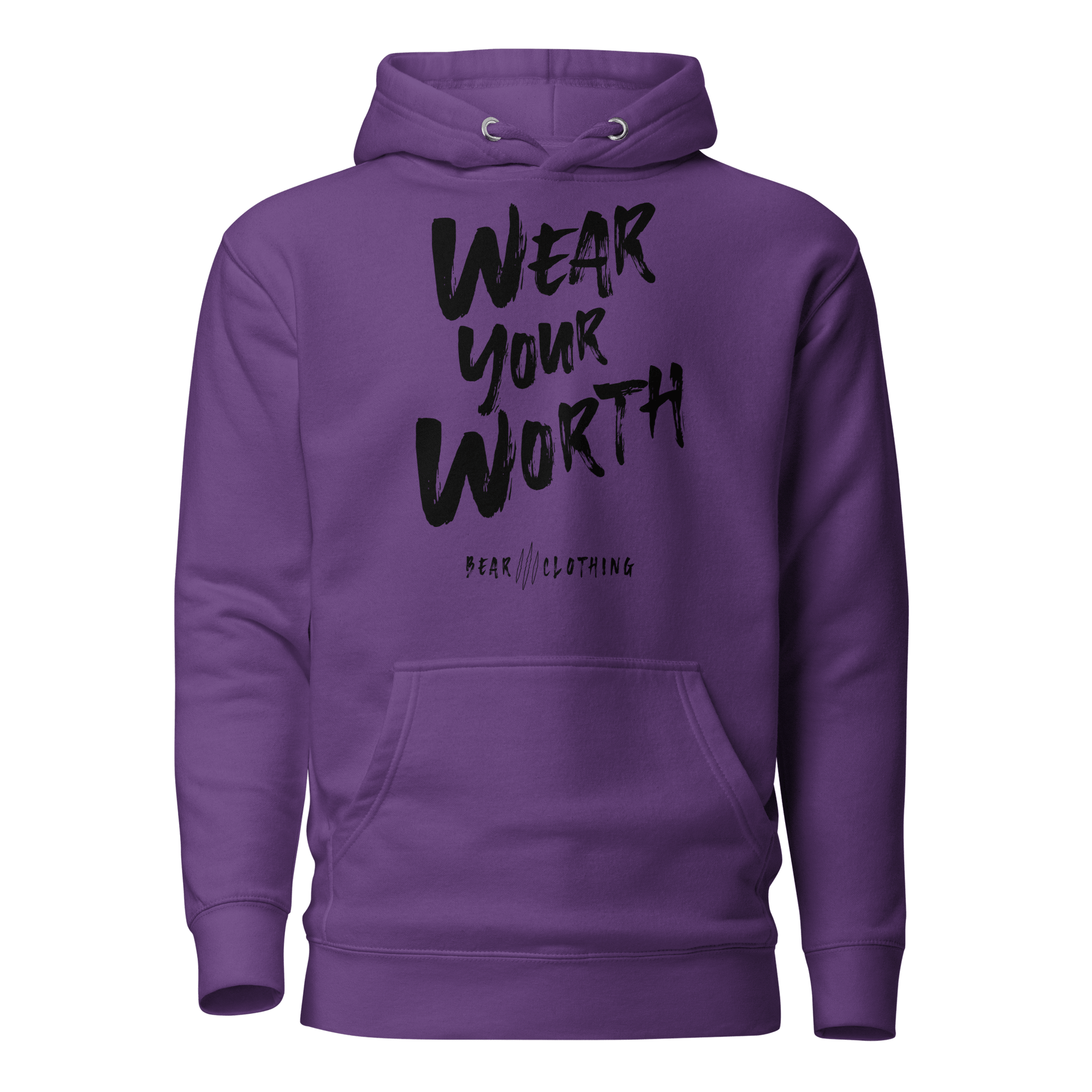 Fall Wear Your Worth Black Print Unisex Hoodie - Bearclothing