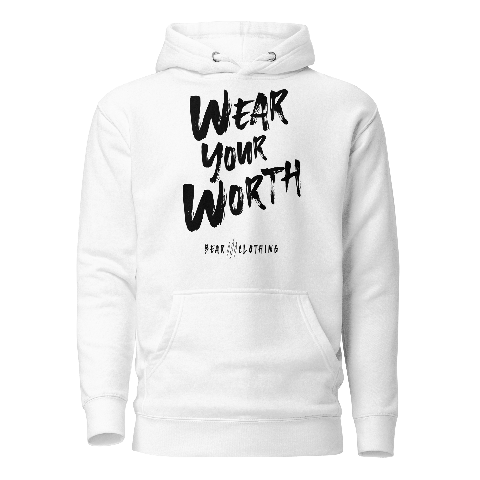 Fall Wear Your Worth Black Print Unisex Hoodie - Bearclothing