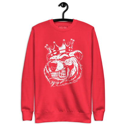 White Bear With Crown Unisex Premium Sweatshirt - Bearclothing