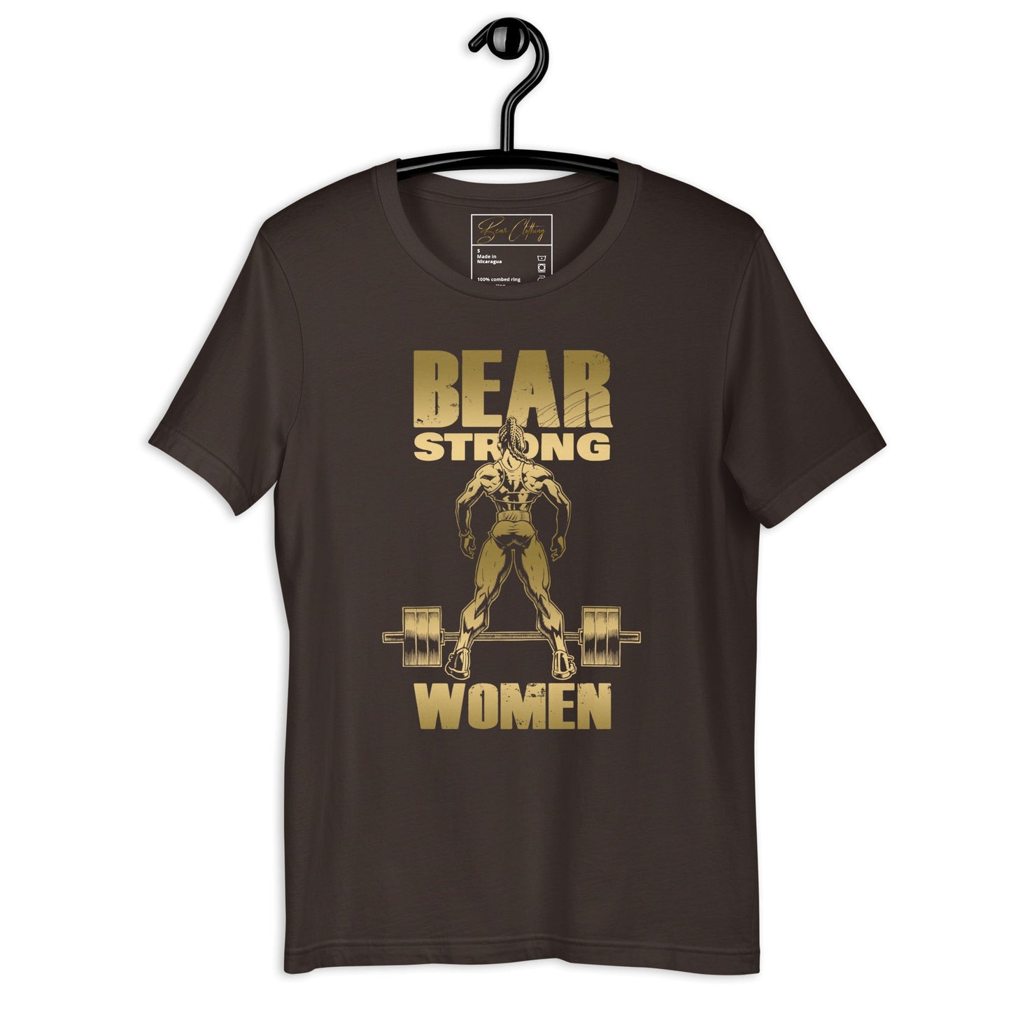 Gold Print Bear Strong Women Print Premium Tee - Bearclothing