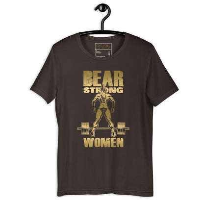 Gold Print Bear Strong Women Print Premium Tee - Bearclothing