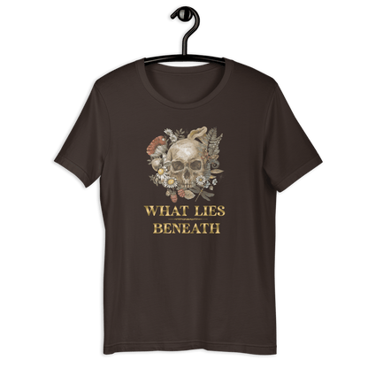 25$ unisex what lies beneath premium tee - Bearclothing