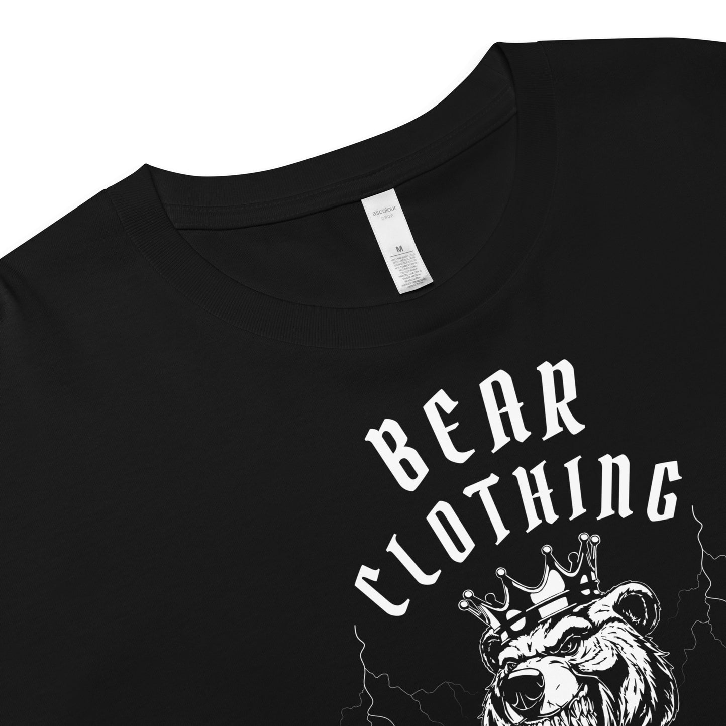 White Print I am Bear Clothing Women's Crop Top - Bearclothing