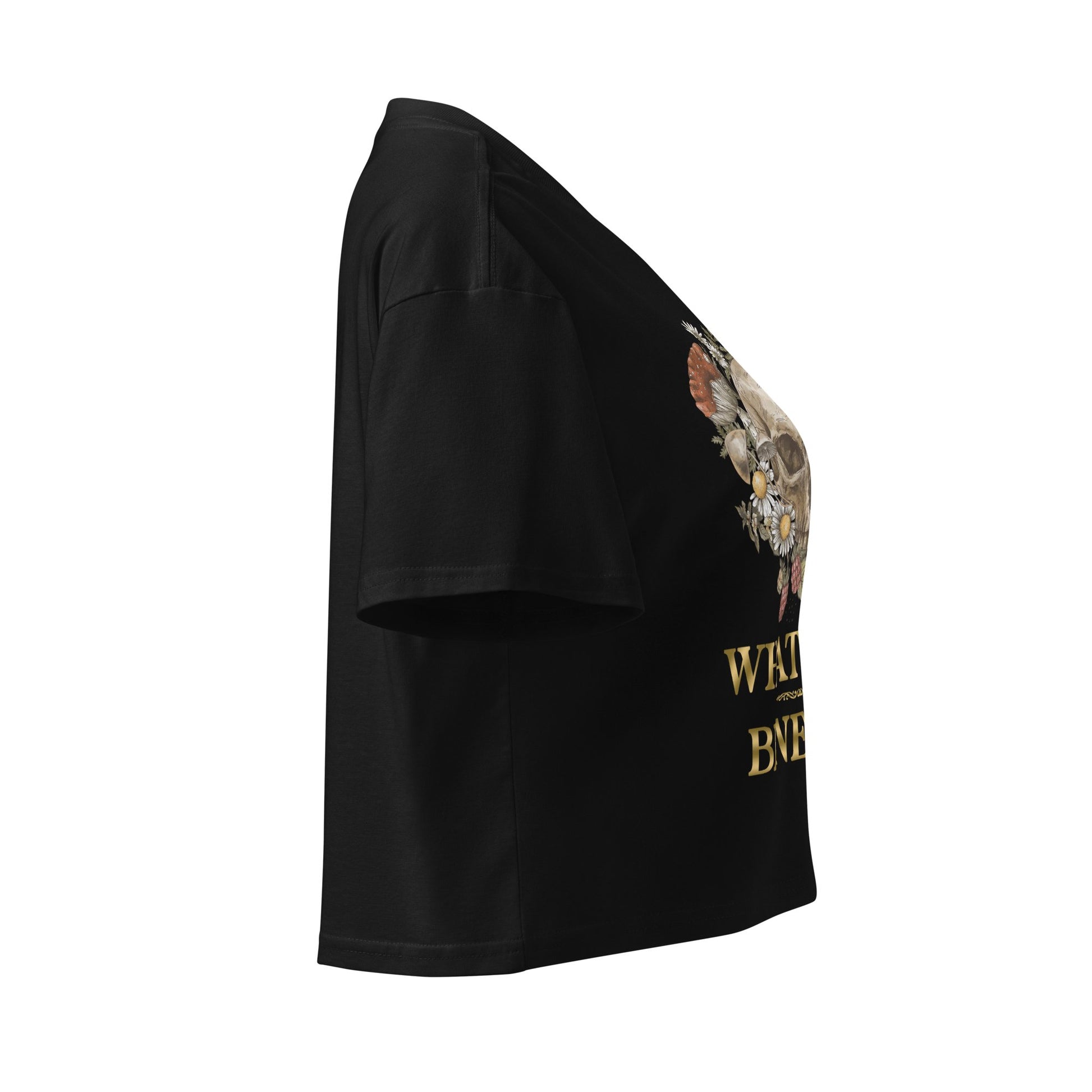 What Lies Beneath Gold Print Women's Crop Top - Bearclothing