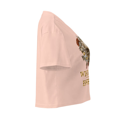 What Lies Beneath Gold Print Women's Crop Top - Bearclothing