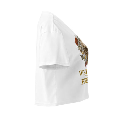 What Lies Beneath Gold Print Women's Crop Top - Bearclothing