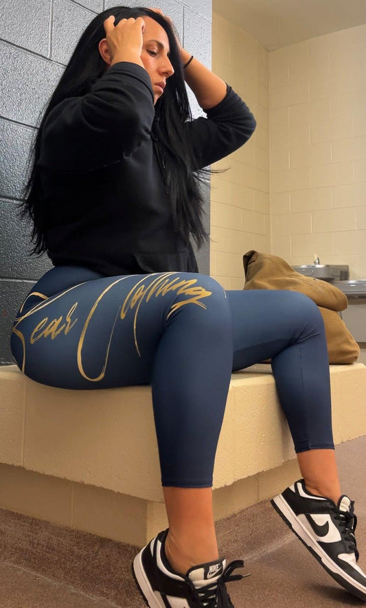 YOGA GOLD PRINT SIGNATURE LEGGINGS - Bearclothing