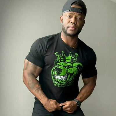 Lime Green Bear Print Short-sleeve t-shirt'
