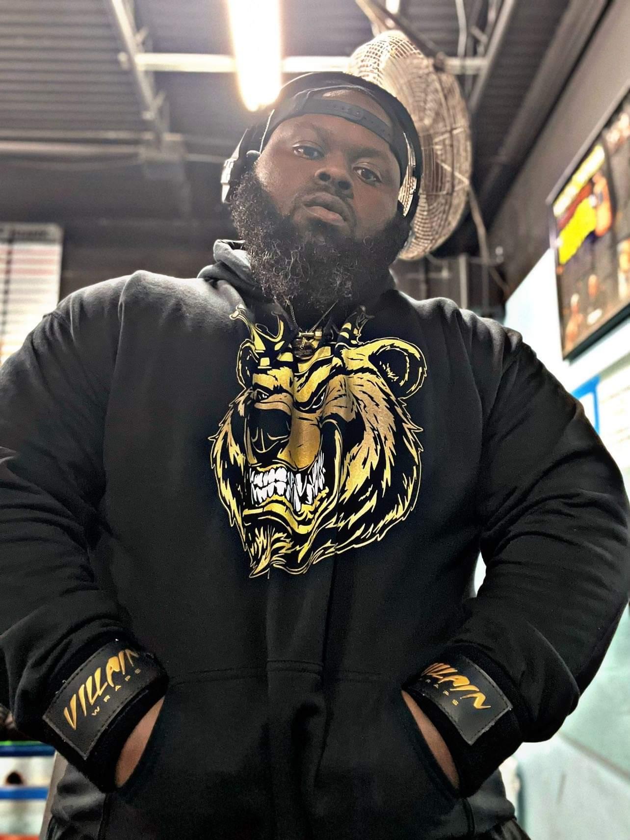 Gold Print 4XL-5XL bear print Hoodie