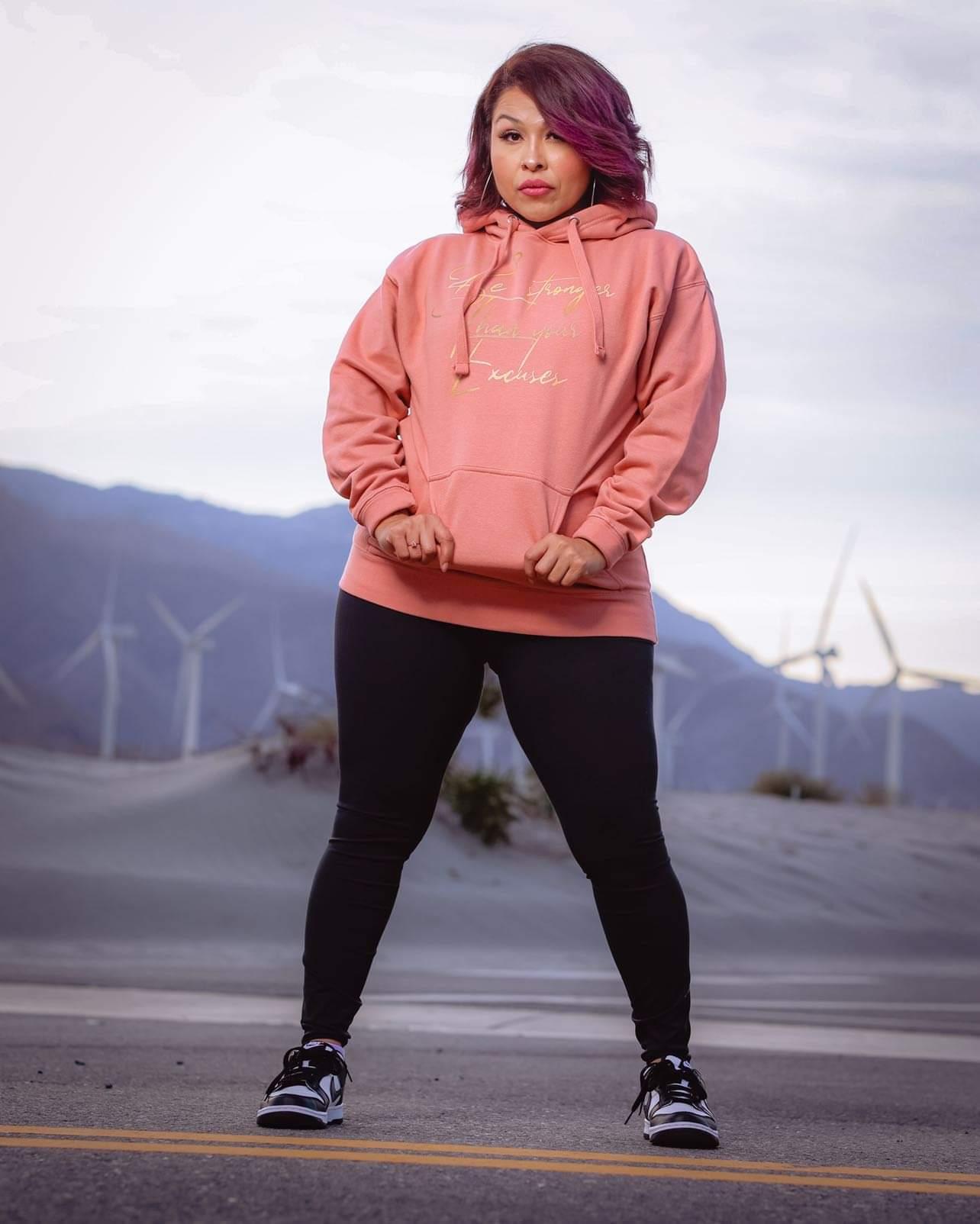 Fall Gold Print Stronger Than Your Excuses Unisex Hoodie