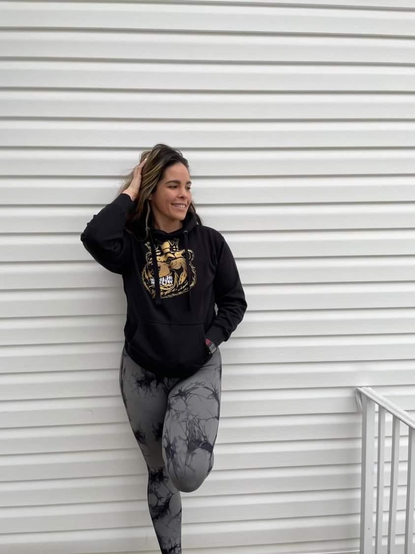 Fall Gold Bear with Crown Print Hoodie