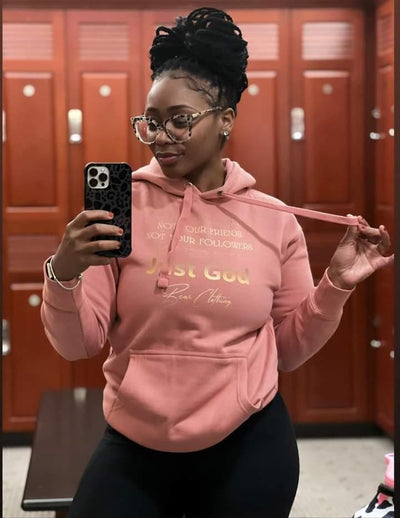 FALL Gold Print Motivational unisex Just God Hoodie