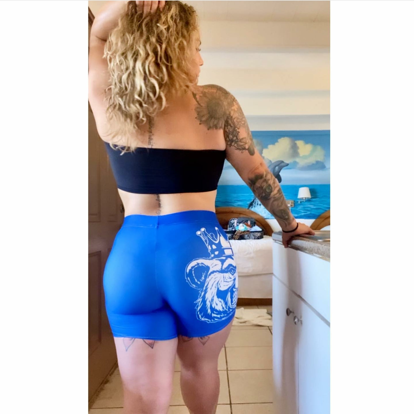 Nipsey Blue Yoga Shorts - Bearclothing