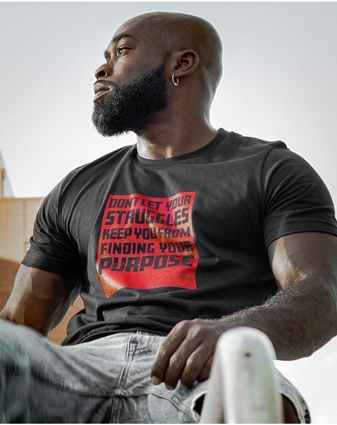 Red Print Box Short-sleeve Tee' - Bearclothing